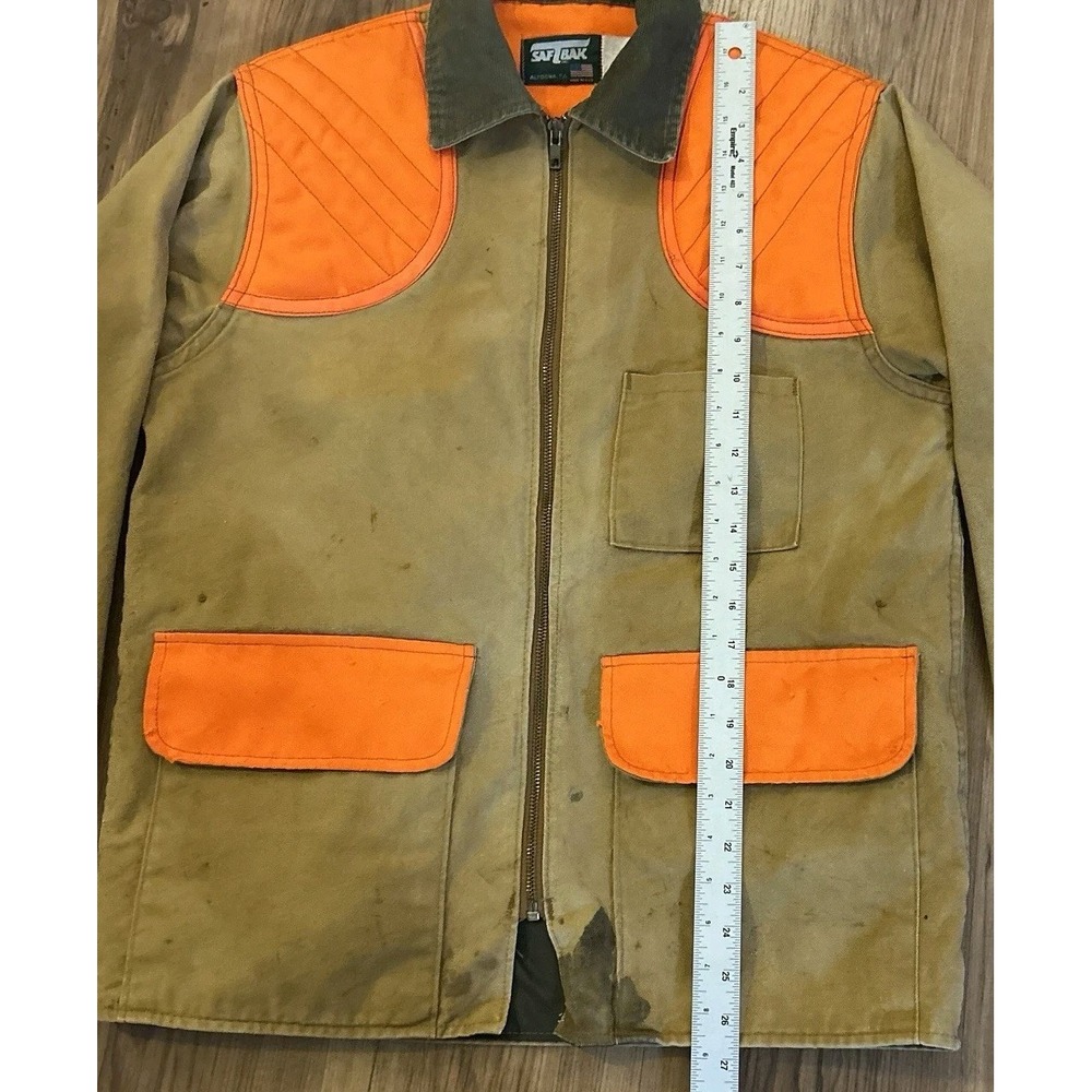 SafTBak Hunting Jacket Mens Sz Medium Brown Tan Canvas Upland Game USA Made *See - Picture 8 of 10